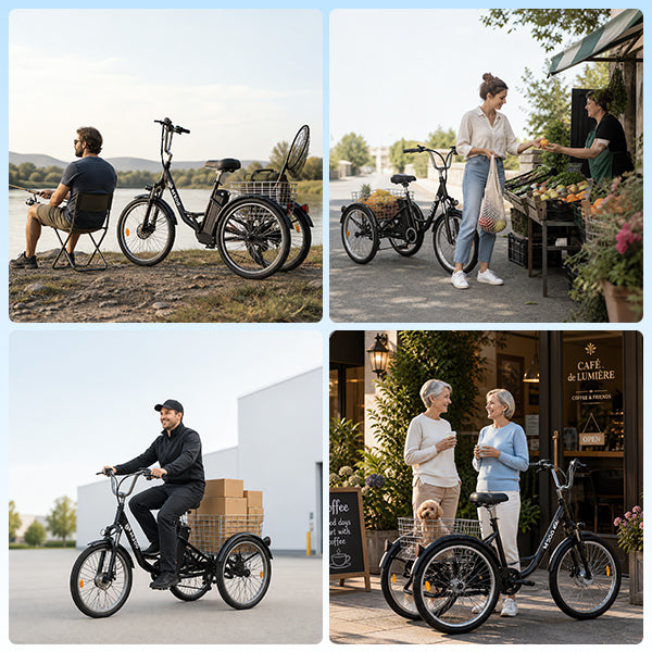 TUNO M300 Electric Tricycle | 3-Wheel Cargo E-Trike, 350W, 40-50 km Range